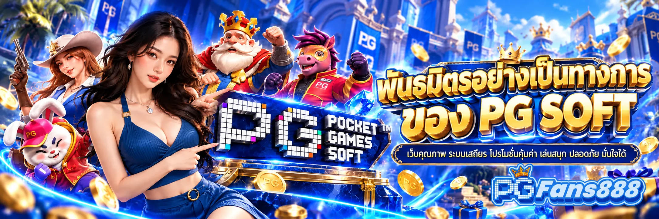 Blue Fantasy Casino Celebration Banner